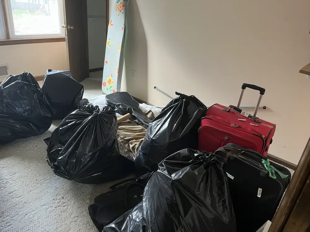 bags of garbage from rental unit to be removed by Anthony's Junk Removal NJ LLC