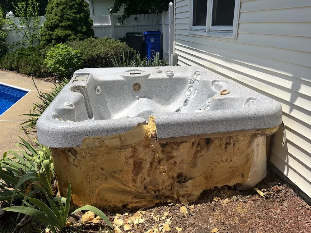 old hot tub needs to be removed